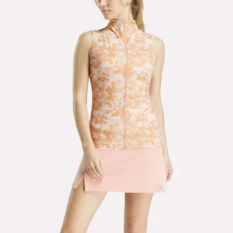 Haut de golf sans manches à col montant pour femme – Imprimé abstrait Vector