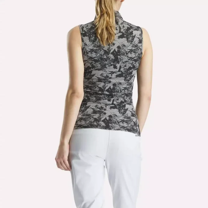 Haut de golf sans manches à col montant pour femme – Imprimé abstrait Vector