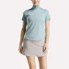 Haut à manches courtes et fermeture éclair 1/4 avec imprimé mini argyle pour femme