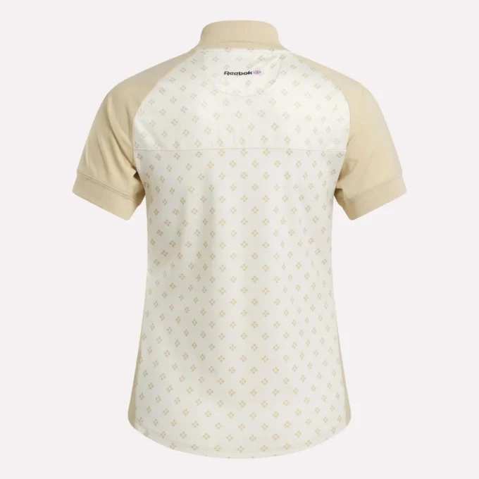 Haut à manches courtes et fermeture éclair 1/4 avec imprimé mini argyle pour femme