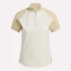 Haut à manches courtes et fermeture éclair 1/4 avec imprimé mini argyle pour femme