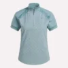 Haut à manches courtes et fermeture éclair 1/4 avec imprimé mini argyle pour femme