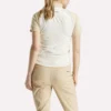 Haut à manches courtes et fermeture éclair 1/4 avec imprimé mini argyle pour femme
