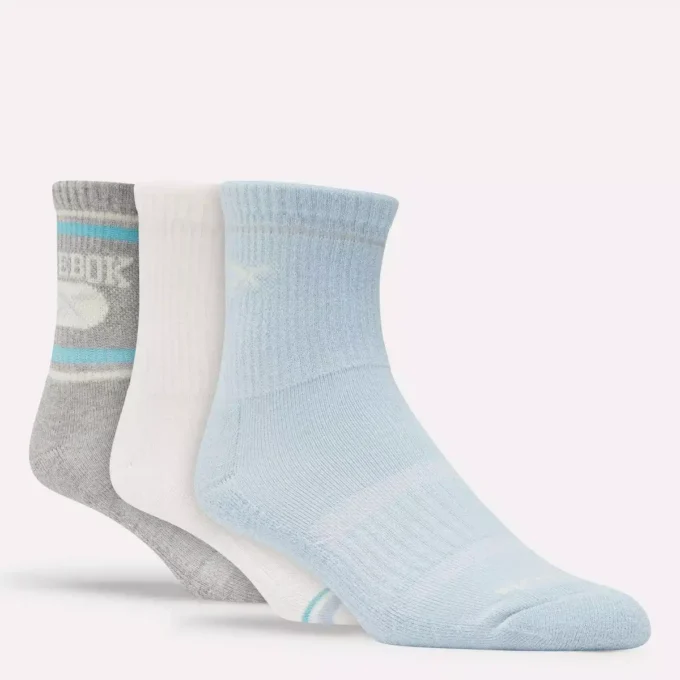 Lot de 3 paires de chaussettes mi-hautes en tissu éponge pour femmes