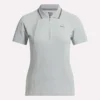 Polo de golf moulant à manches courtes et fermeture éclair pour femme Polo de golf moulant à manches courtes et fermeture éclair pour femme