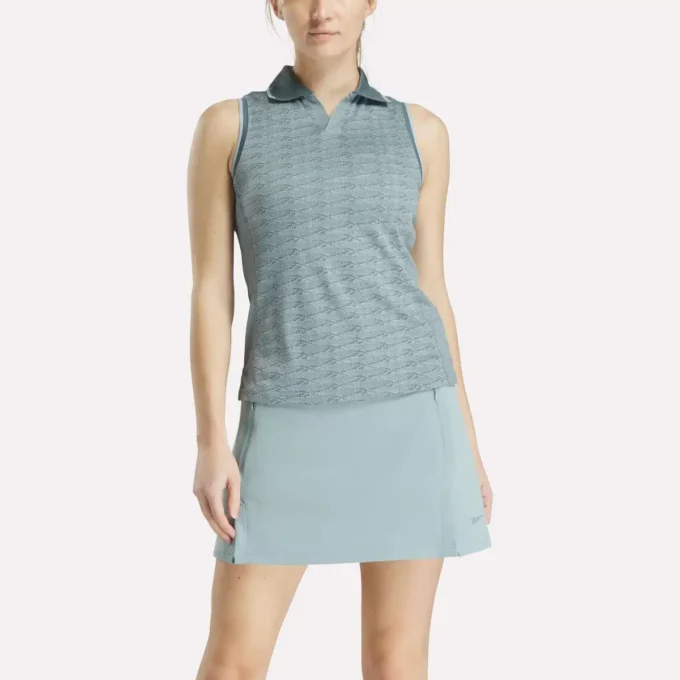 Polo de golf sans manches Vector Jacquard pour femme Polo de golf sans manches Vector Jacquard pour femme