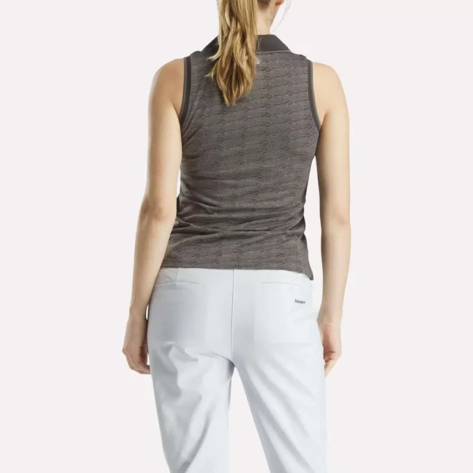 Polo de golf sans manches Vector Jacquard pour femme Polo de golf sans manches Vector Jacquard pour femme