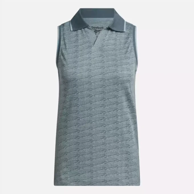 Polo de golf sans manches Vector Jacquard pour femme Polo de golf sans manches Vector Jacquard pour femme