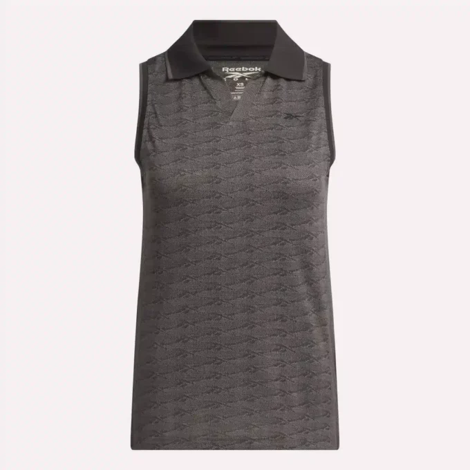 Polo de golf sans manches Vector Jacquard pour femme Polo de golf sans manches Vector Jacquard pour femme