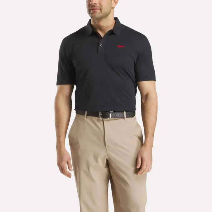 Polo à manches courtes en micro-piqué contrecollé pour homme