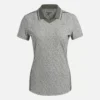Polo à manches courtes et col Johnny à micro-motifs floraux pour femmes