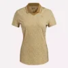 Polo à manches courtes et col Johnny à micro-motifs floraux pour femmes