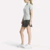 Polo à manches courtes et patte de boutonnage en piqué extensible pour femme