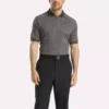 Polo à manches courtes pour homme, ton sur ton, jacquard Vector, avec bordures côtelées contrastées Polo à manches courtes pour homme, ton sur ton, jacquard Vector, avec bordures côtelées contrastées