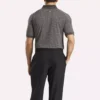 Polo à manches courtes pour homme, ton sur ton, jacquard Vector, avec bordures côtelées contrastées Polo à manches courtes pour homme, ton sur ton, jacquard Vector, avec bordures côtelées contrastées
