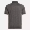 Polo à manches courtes pour homme, ton sur ton, jacquard Vector, avec bordures côtelées contrastées Polo à manches courtes pour homme, ton sur ton, jacquard Vector, avec bordures côtelées contrastées