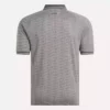 Polo à manches courtes pour homme, ton sur ton, jacquard Vector, avec bordures côtelées contrastées Polo à manches courtes pour homme, ton sur ton, jacquard Vector, avec bordures côtelées contrastées