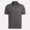 Polo à manches courtes pour homme, ton sur ton, jacquard Vector, avec bordures côtelées contrastées Polo à manches courtes pour homme, ton sur ton, jacquard Vector, avec bordures côtelées contrastées