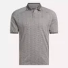 Polo à manches courtes pour homme, ton sur ton, jacquard Vector, avec bordures côtelées contrastées Polo à manches courtes pour homme, ton sur ton, jacquard Vector, avec bordures côtelées contrastées