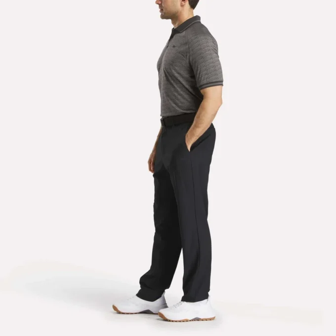 Polo à manches courtes pour homme, ton sur ton, jacquard Vector, avec bordures côtelées contrastées Polo à manches courtes pour homme, ton sur ton, jacquard Vector, avec bordures côtelées contrastées