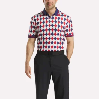 Polo à manches courtes Vector Argyle Print pour homme