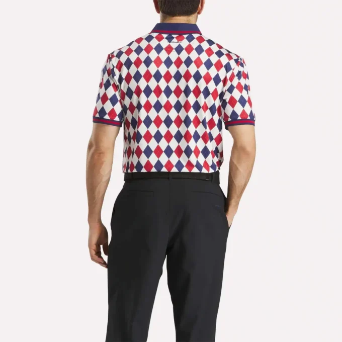 Polo à manches courtes Vector Argyle Print pour homme Polo à manches courtes Vector Argyle Print pour homme