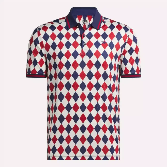 Polo à manches courtes Vector Argyle Print pour homme Polo à manches courtes Vector Argyle Print pour homme