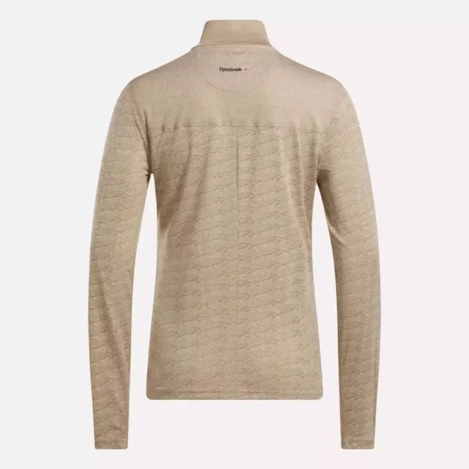 Pull de golf à manches longues et fermeture éclair 1/4 en jacquard Vector pour femmes Pull de golf à manches longues et fermeture éclair 1/4 en jacquard Vector pour femmes
