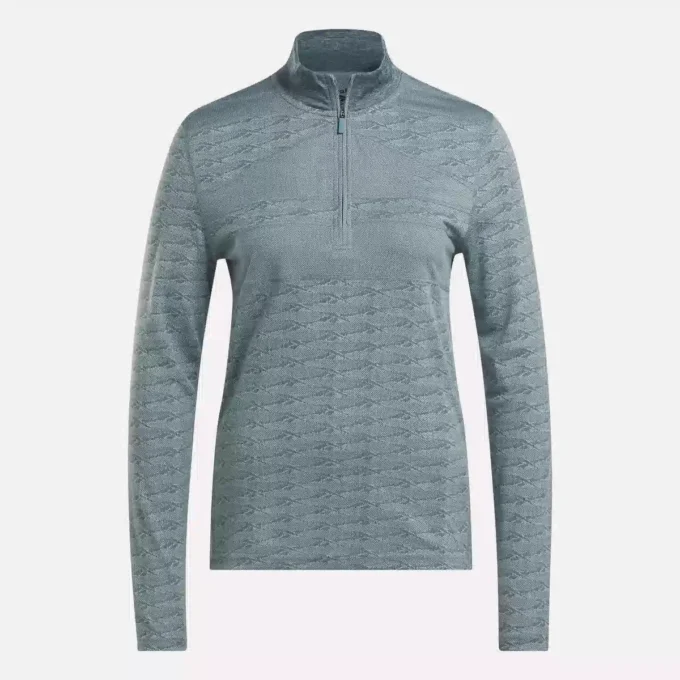 Pull de golf à manches longues et fermeture éclair 1/4 en jacquard Vector pour femmes Pull de golf à manches longues et fermeture éclair 1/4 en jacquard Vector pour femmes