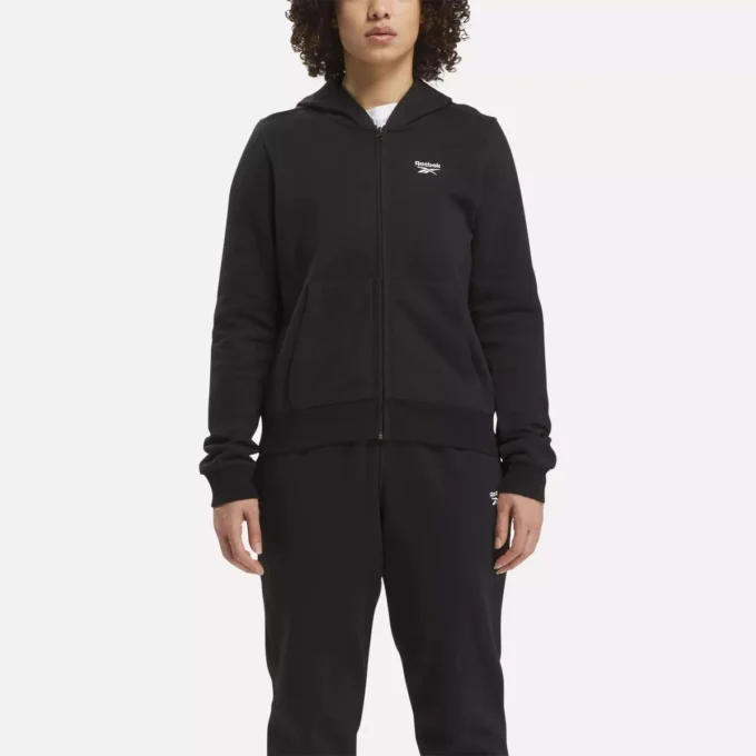 Sweat à capuche zippé Reebok Identity Small Logo Fleece pour femme Sweat à capuche zippé Reebok Identity Small Logo Fleece pour femme