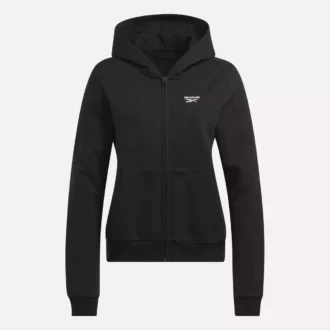 Sweat à capuche zippé Reebok Identity Small Logo Fleece pour femme