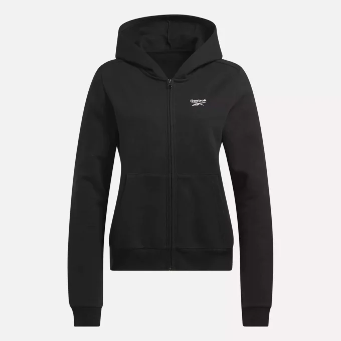 Sweat à capuche zippé Reebok Identity Small Logo Fleece pour femme Sweat à capuche zippé Reebok Identity Small Logo Fleece pour femme