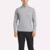 Sweat-shirt à fermeture éclair quart de longueur pour homme avec technologie Cationic Wicking