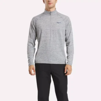 Sweat-shirt à fermeture éclair quart de longueur pour homme avec technologie Cationic Wicking