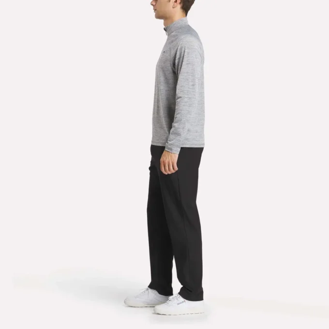 Sweat-shirt à fermeture éclair quart de longueur pour homme avec technologie Cationic Wicking