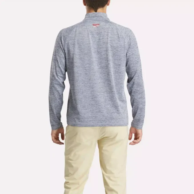 Sweat-shirt à fermeture éclair quart de longueur pour homme avec technologie Cationic Wicking