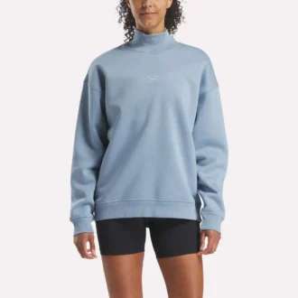 Sweat-shirt long à col roulé pour femme