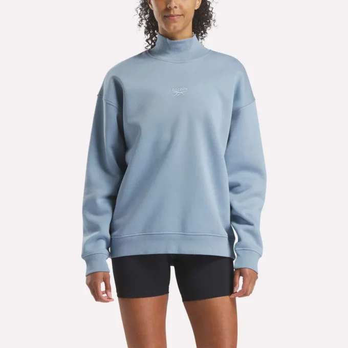 Sweat-shirt long à col roulé pour femme