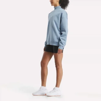Sweat-shirt long à col roulé pour femme