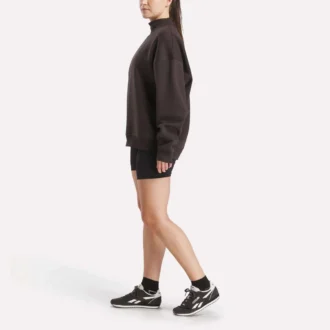 Sweat-shirt long à col roulé pour femme