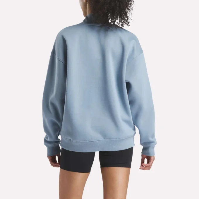 Sweat-shirt long à col roulé pour femme