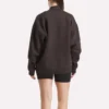 Sweat-shirt long à col roulé pour femme