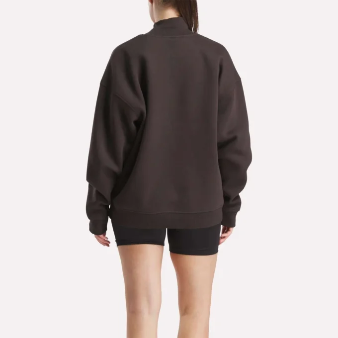 Sweat-shirt long à col roulé pour femme