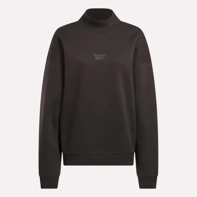 Sweat-shirt long à col roulé pour femme