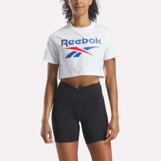 T-shirt court à manches courtes et logo bicolore pour femmes