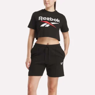 T-shirt court à manches courtes et logo bicolore pour femmes