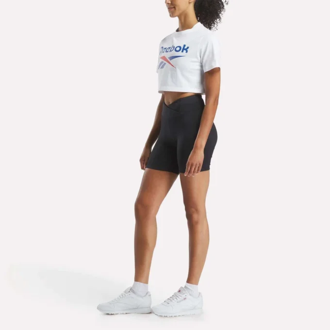 T-shirt court à manches courtes et logo bicolore pour femmes