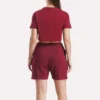 T-shirt court à manches courtes et logo bicolore pour femmes