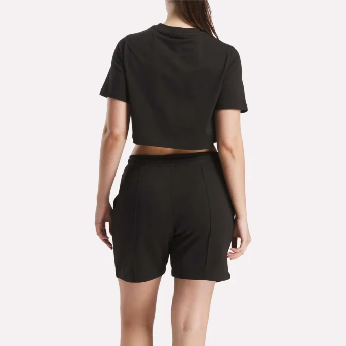 T-shirt court à manches courtes et logo bicolore pour femmes