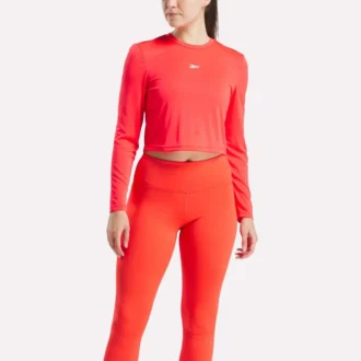 T-shirt court à manches longues slim fit pour femme